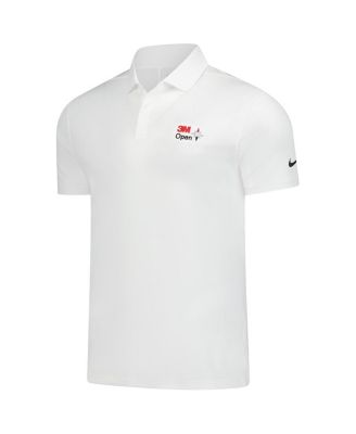 Men's White 3M Open Performance Victory Solid Polo Shirt