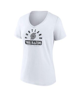 Women's White Portland Trail Blazers Bench Warmer V-Neck T-Shirt