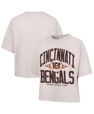 '47 Brand - Women's Natural Cincinnati Bengals Cropped Windthrow Ravine T-Shirt