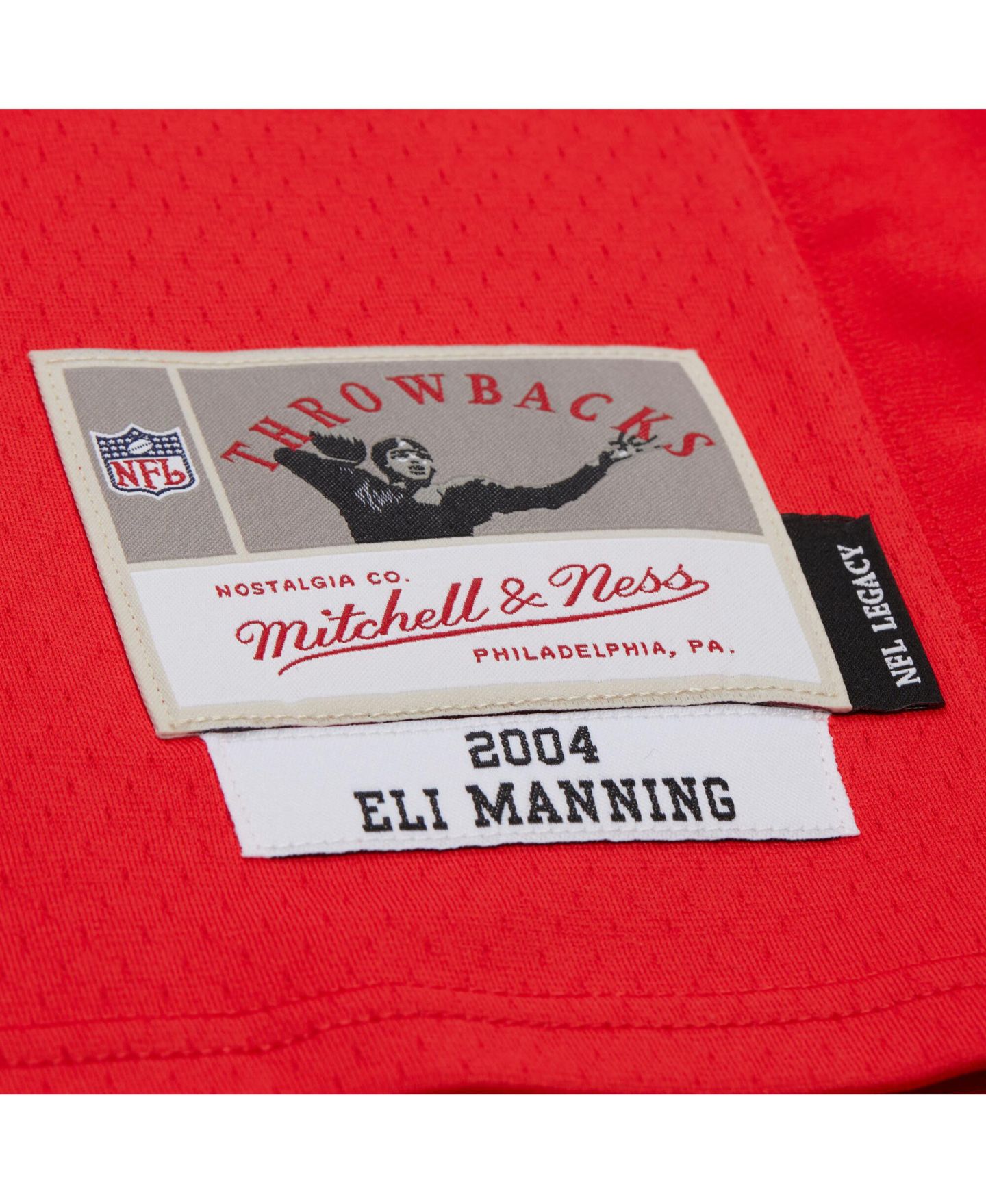 Мужское джерси Mitchell & Ness Eli Manning New York Giants 2004 Legacy, реплика, Red — фото 2