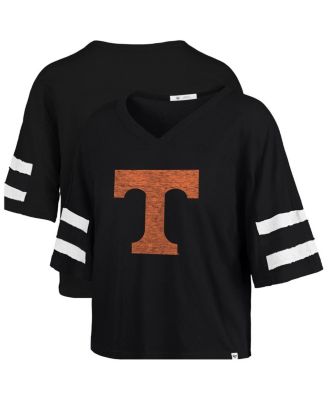 '47 Brand - Women's Black Tennessee Volunteers Premier Scout Sleeve Stripe Relaxed Dolman T-Shirt
