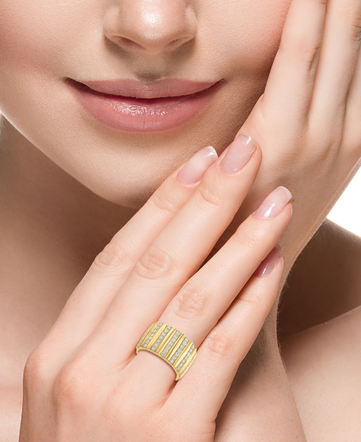 Effy Collection Effy Diamond Multi Column Wide Width Statement Ring (7/8 Ct. T.w.) In 14k Gold In Gold