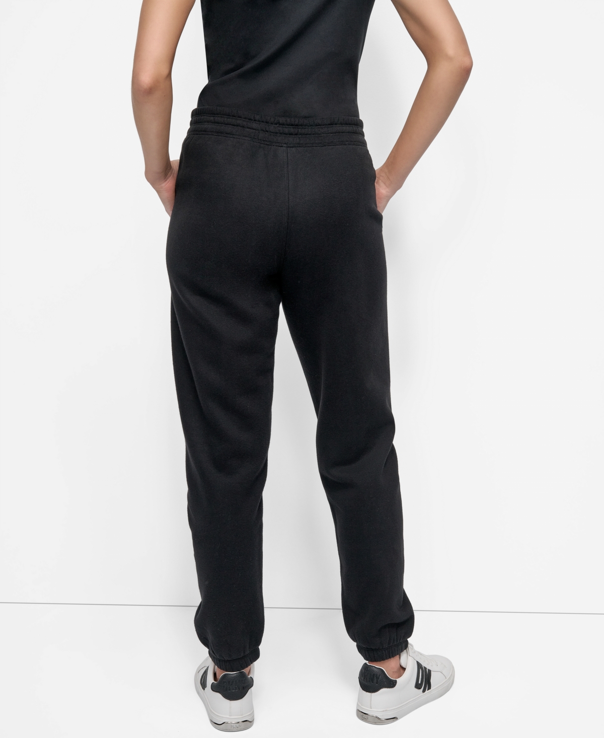 Dkny Women's Hd Logo High Waist Relaxed Joggers In Black
