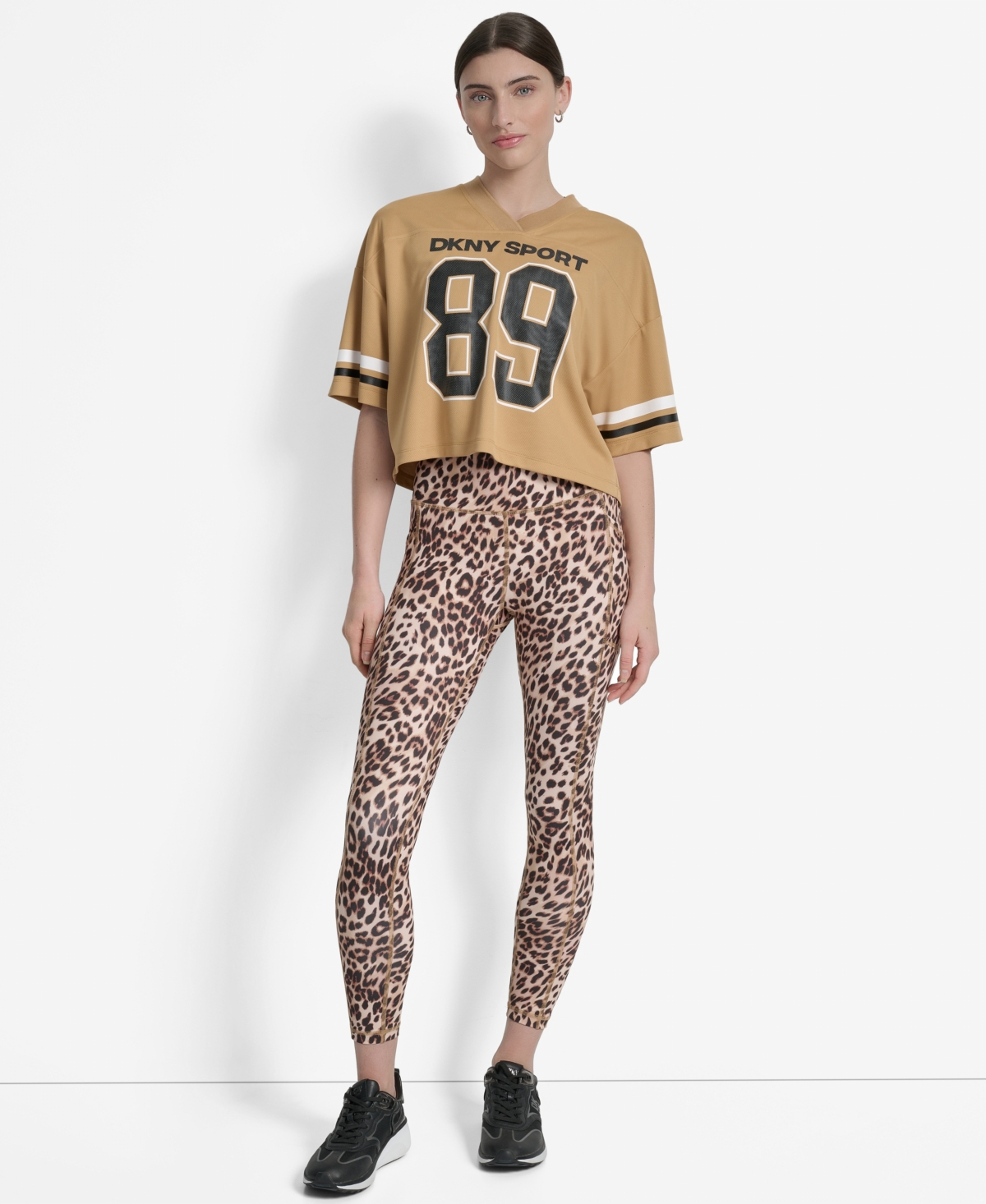 Dkny Women's Cropped Mesh Varsity Jersey In Brown