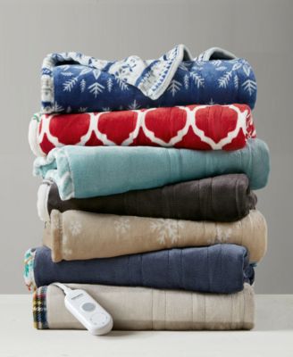 Heated Novelty Reversible Printed Electric Plush Throw, 50" x 60"