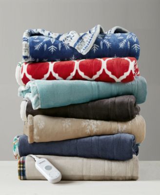 Heated Novelty Reversible Printed Electric Plush Throw, 50" x 60"