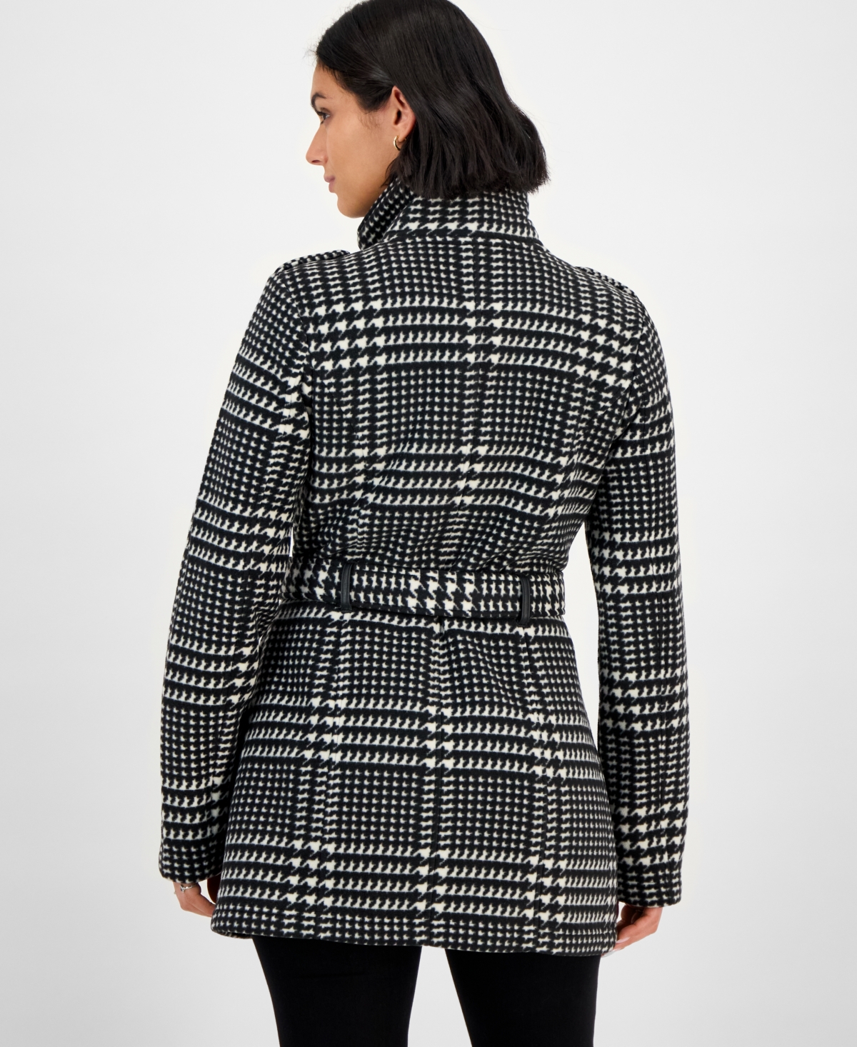 Bcx Juniors' Plaid Micro-fleece Belted Jacket In Multi
