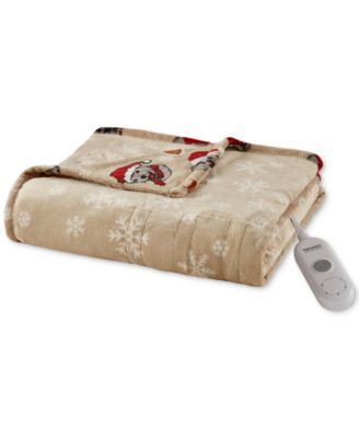 Heated Novelty Reversible Printed Electric Plush Throw, 50" x 60"