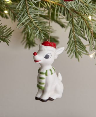 Christmas Tree Rudolph with Hat & Scarf Ornament