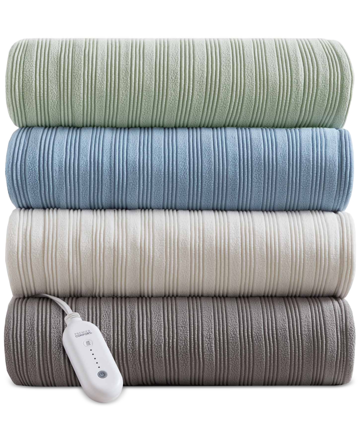 Premier Comfort Heated Textured Fleece Blanket, Twin In Gray