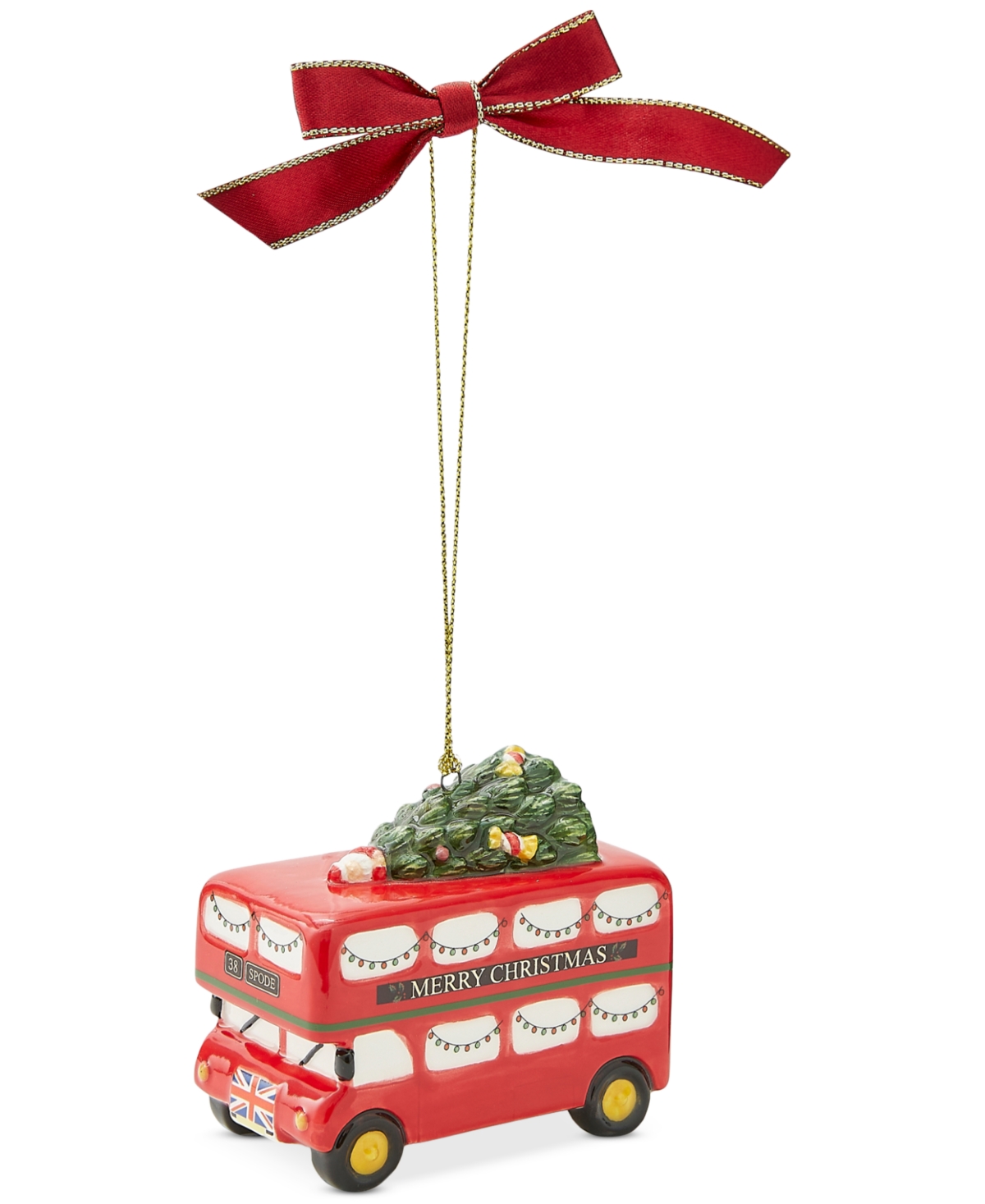 Spode Christmas Tree Brit Double Decker Bus Ornament