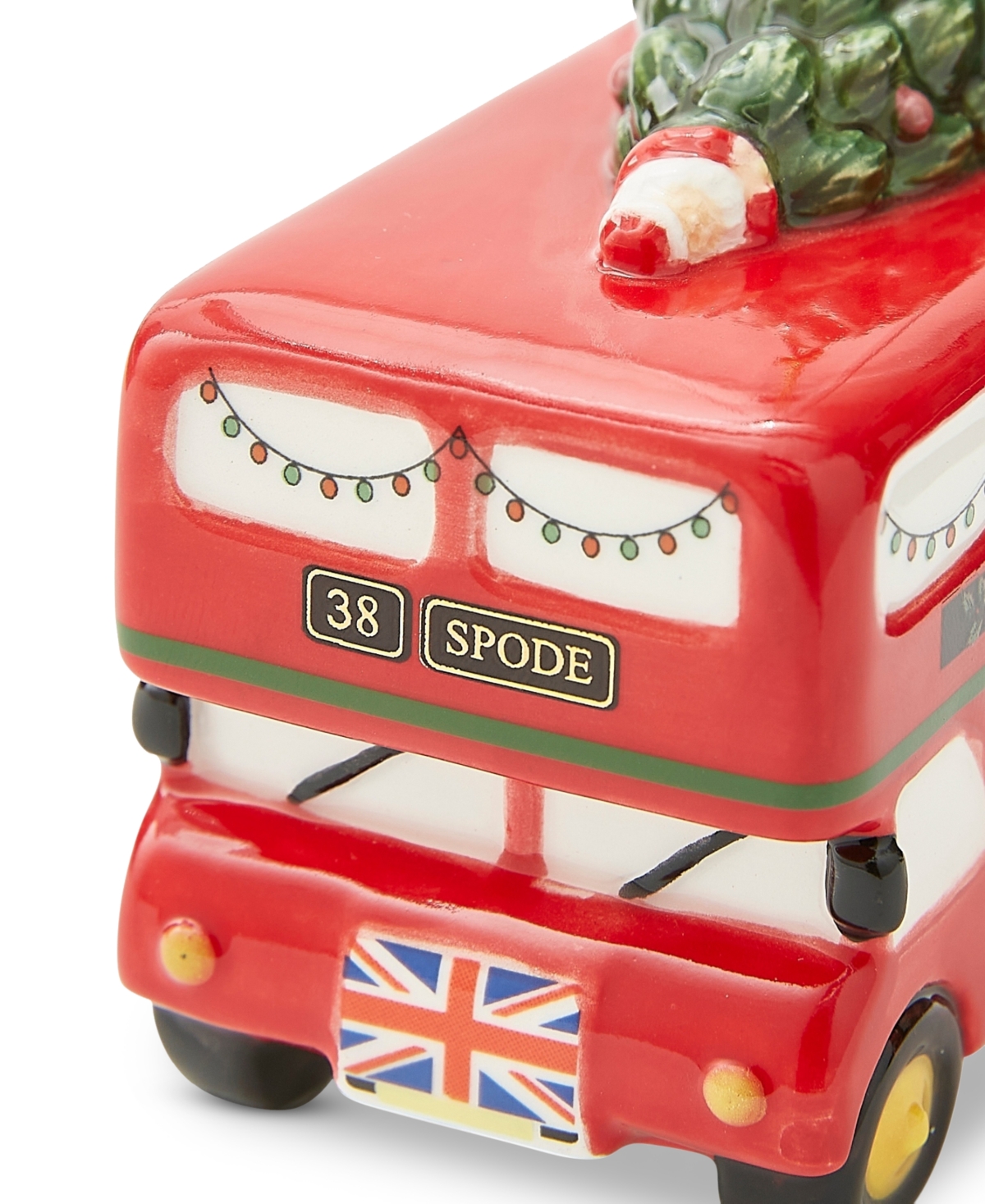 Spode Christmas Tree Brit Double Decker Bus Ornament In Green