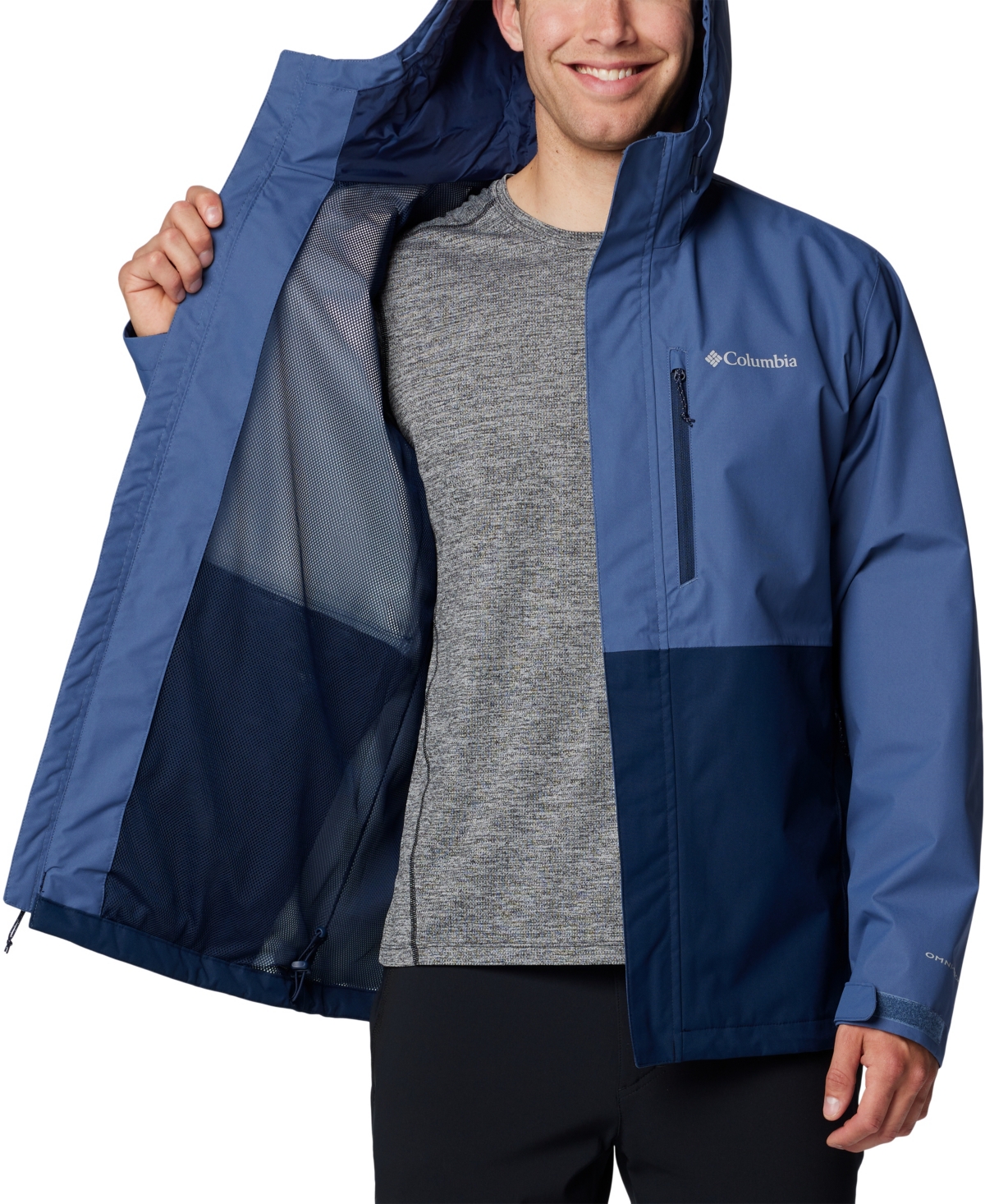 Columbia Boundary Springs Waterproof Rain Jacket In Blue