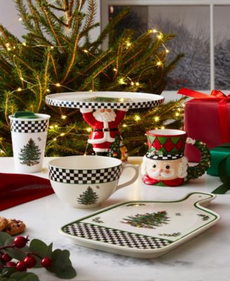 Christmas Tree Black & White Travel Mug