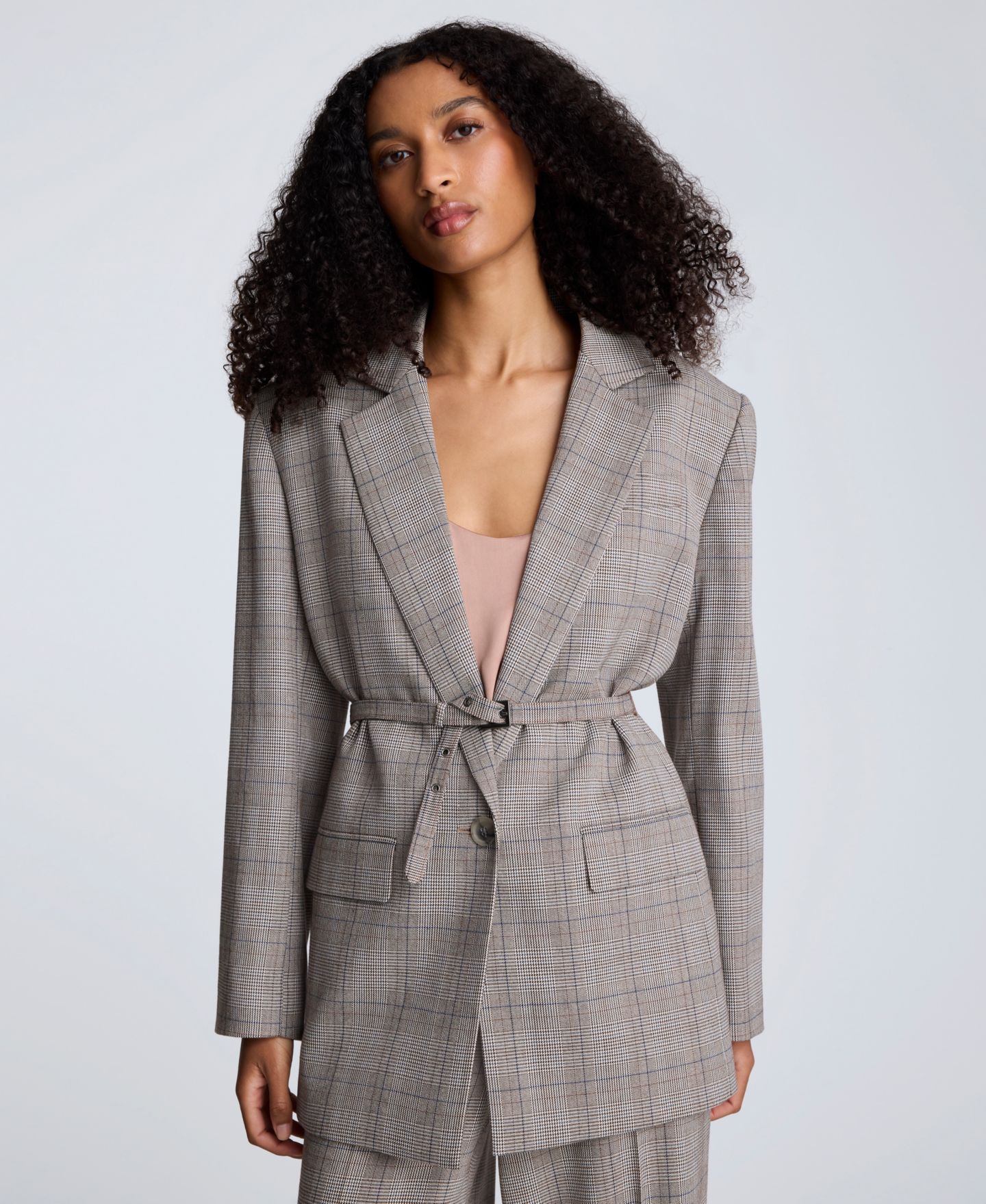 Женский пиджак Kenneth Cole Plaid Blazer, цвет: Оловянный зелёный разноцветный — фото 1