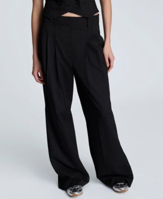 Women's Pinstripe High-rise Pants