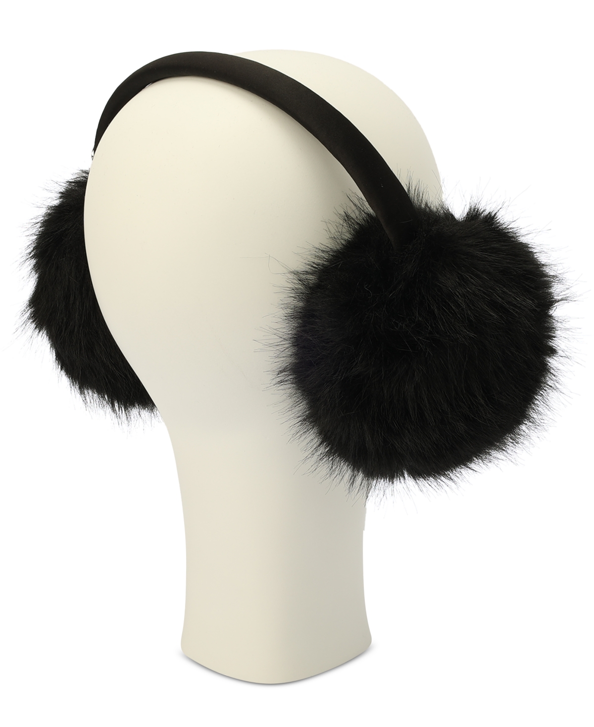 Kate Spade Oversized Faux-fur Earmuffs In Black