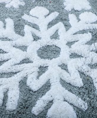 Snowflakes Cotton Bath Rug, 20" x 32"