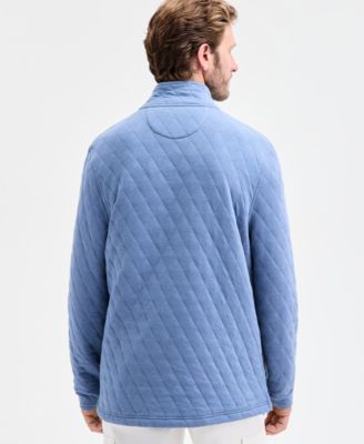 Men's Quilted Snap Mock Neck Sweater, Macy's Exclusive