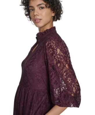 Women's Lace V-Neck Babydoll Dress