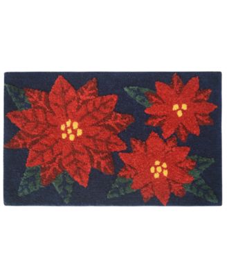 Holly Bells - Poinsettia Bath Rug, 20" x 32"