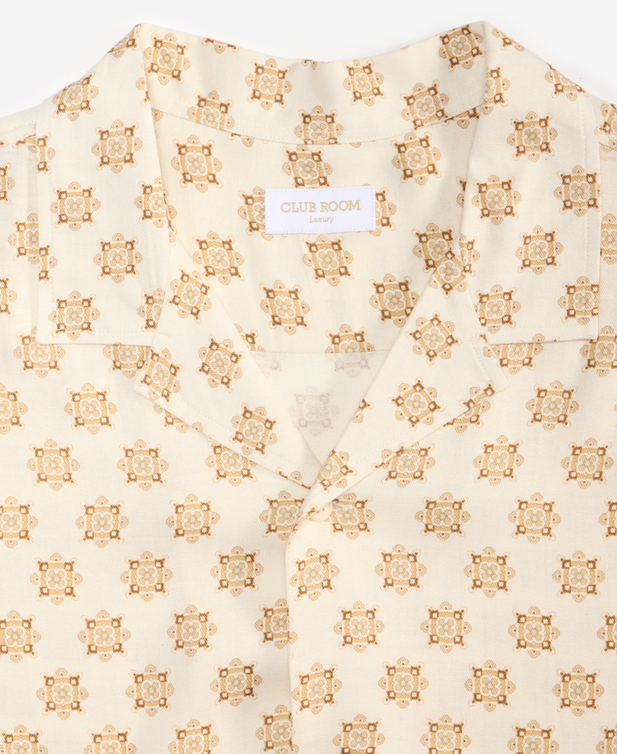 Club Room Men's Medallion-Print Camp Collar Short-Sleeve Shirt, Macy's Exclusive