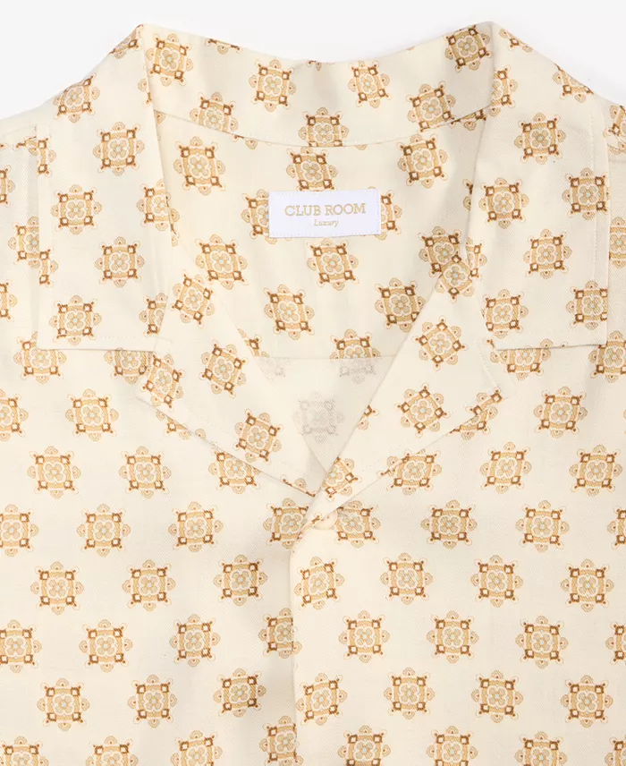 Men's Medallion-Print Camp Collar Short-Sleeve Shirt - thumbnail 7