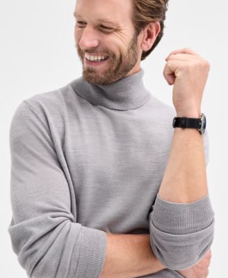 Men's Merino Wool Blend Turtleneck Sweater, Created for Macy's 