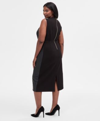 Plus Size Mixed-Media Dress, Macy's Exclusive