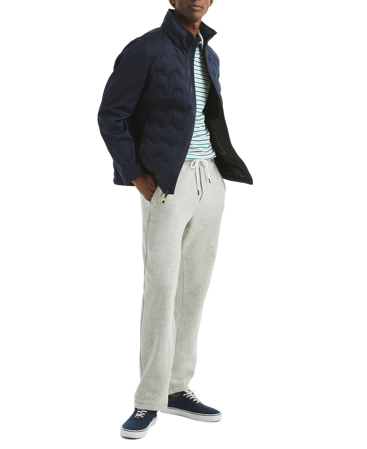Nautica Men's Gold Hybrid Lightweight Jacket In Blue