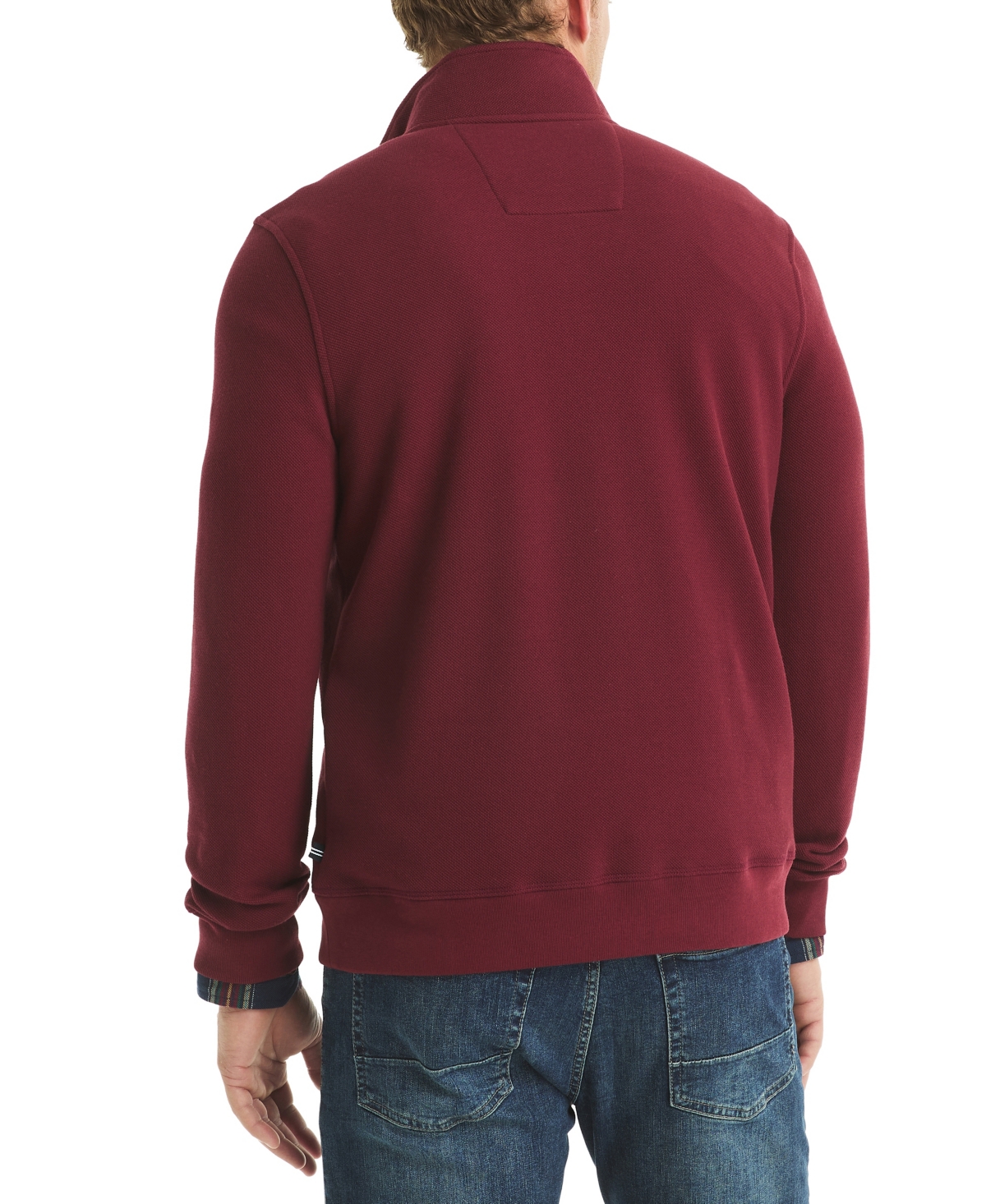 Nautica Men's Quarter-zip Fleece Sweatshirt In Burgundy