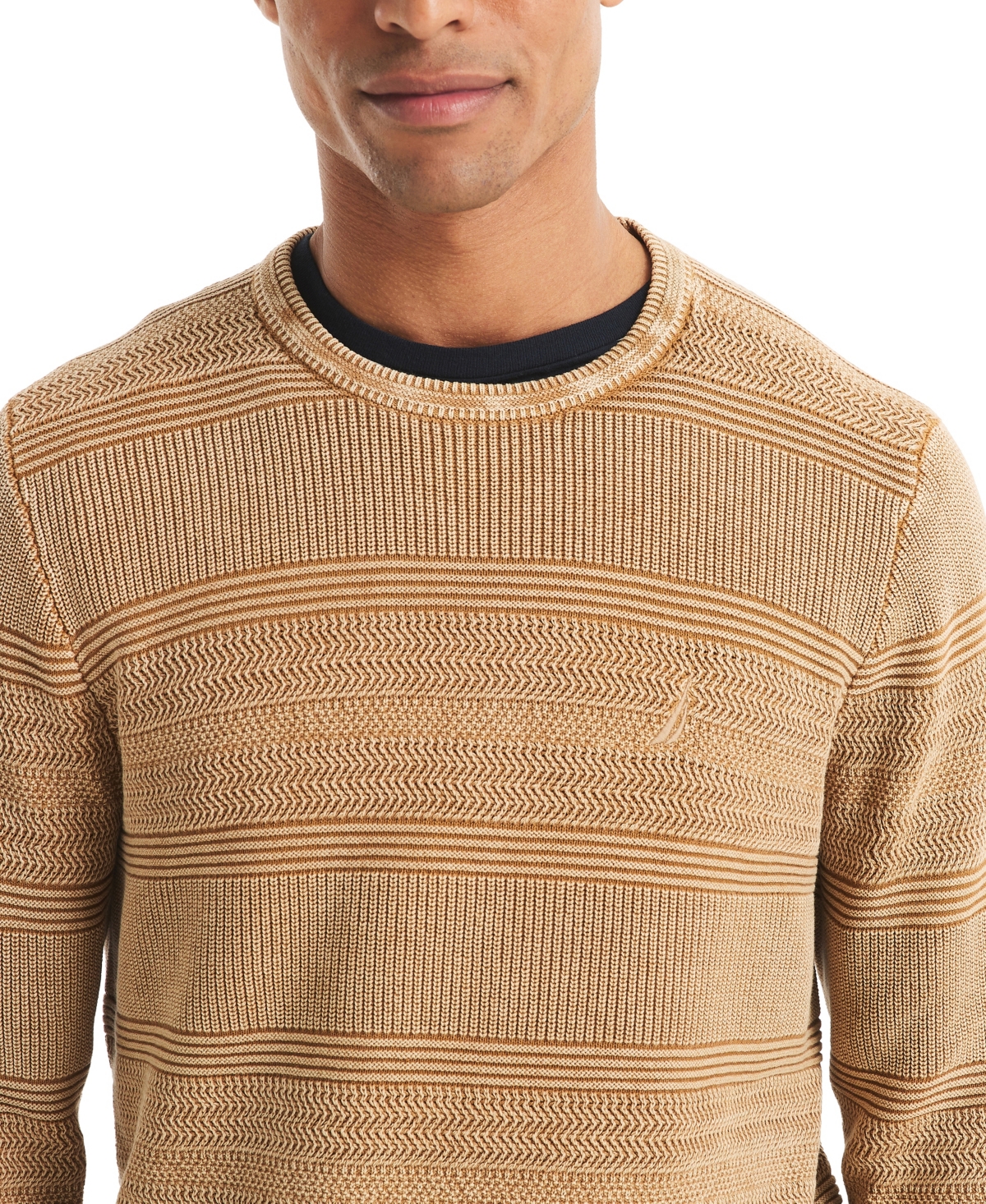 Nautica Mens Stonewashed Crewneck Sweater In Multi