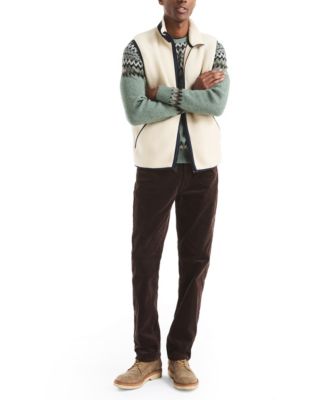 Men's Mixed Media Faux Shearling Vest