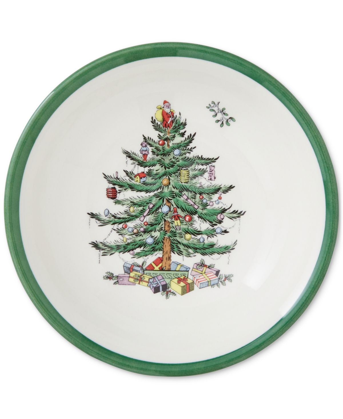 Spode Christmas Tree Small Cereal Bowls, Set Of 4 In Green