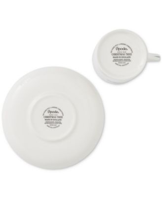 Christmas Tree Espresso Cup & Saucers, Service for 4