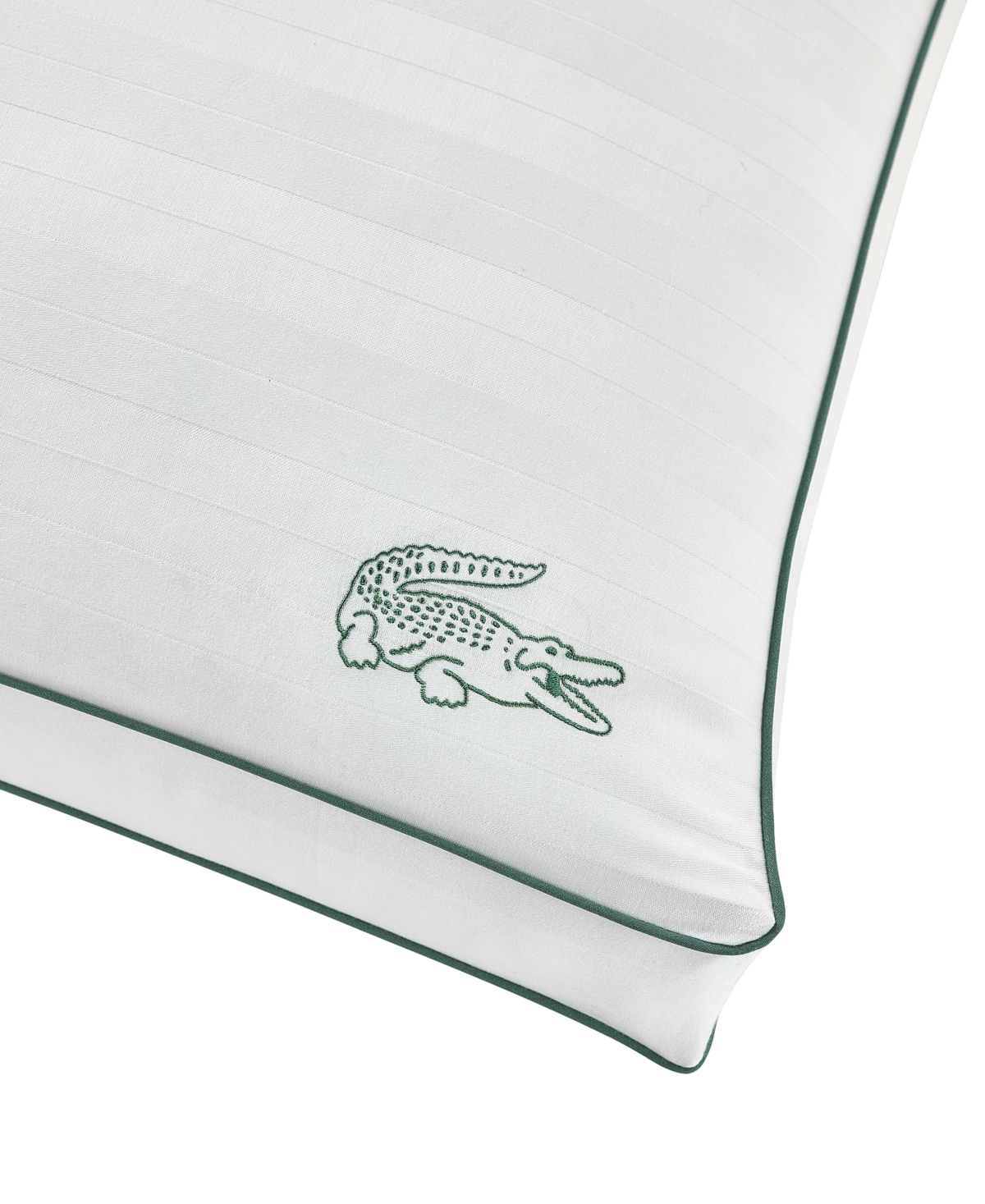 Lacoste Home Tennis Stripe Cotton Gusseted Firm-density Pillow, King In White