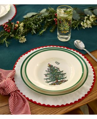 Christmas Tree Soup Plates, Set of 4