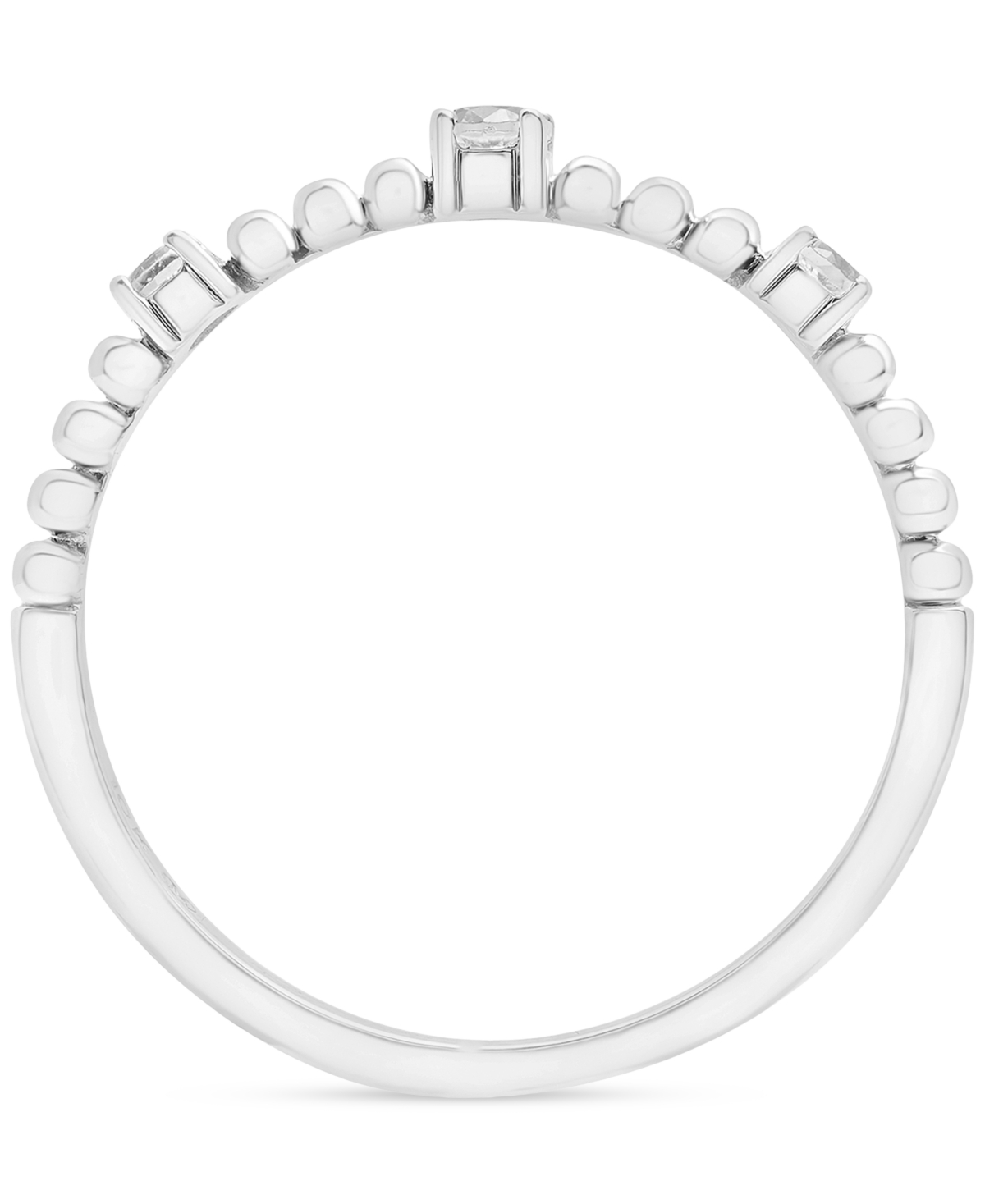 Wrapped Diamond Beaded Narrow Stack Band (1/10 Ct. T.w.) In 10k Gold Or 10k White Gold, Created For Macy's In Gold