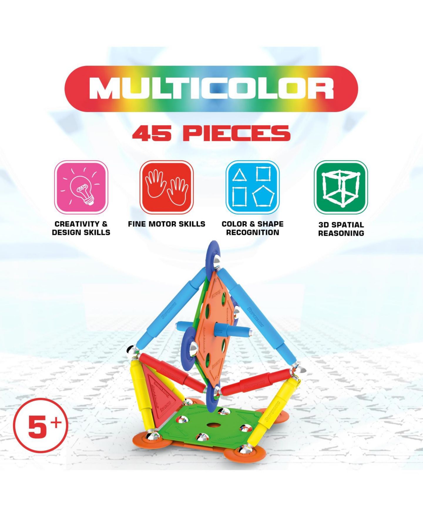 Детский конструктор Tinamiri SuperMag Multicolor 45, цвет: Open Miscellaneous — фото 5