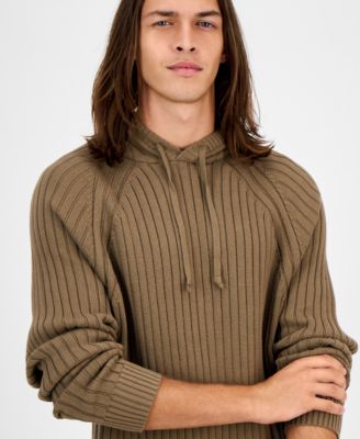 Men's Ribbed Hooded Sweater