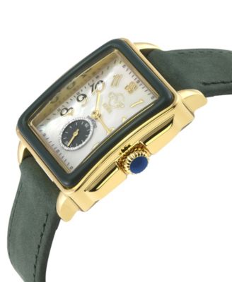 Women's Bari Viva Iron Green Leather Strap Watch, 34mm