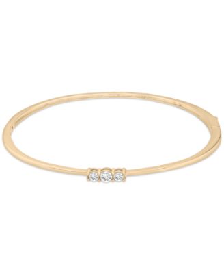 Wrapped - Diamond Three Stone Bangle Bracelet (1/4 ct. t.w.) in 10k Gold