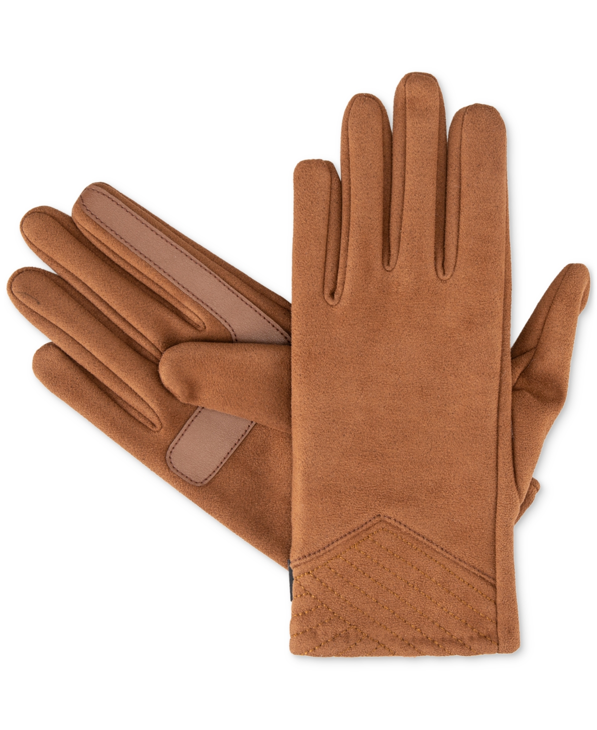 Isotoner Signature Women's Stretch Microsuede Gloves With Smardri And Smartouch In Brown