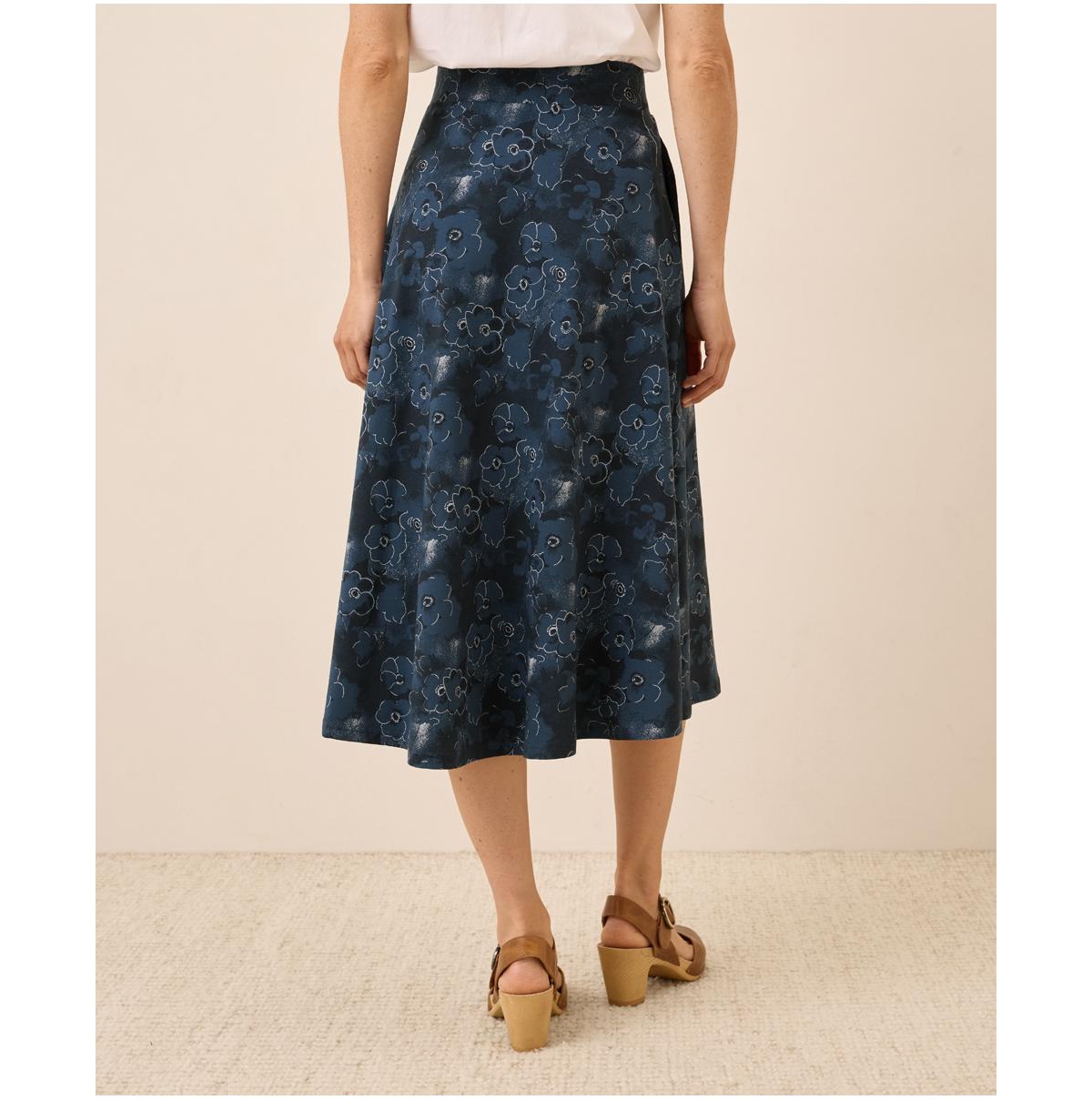 Pact Women's Fit & Flare Midi Skirt