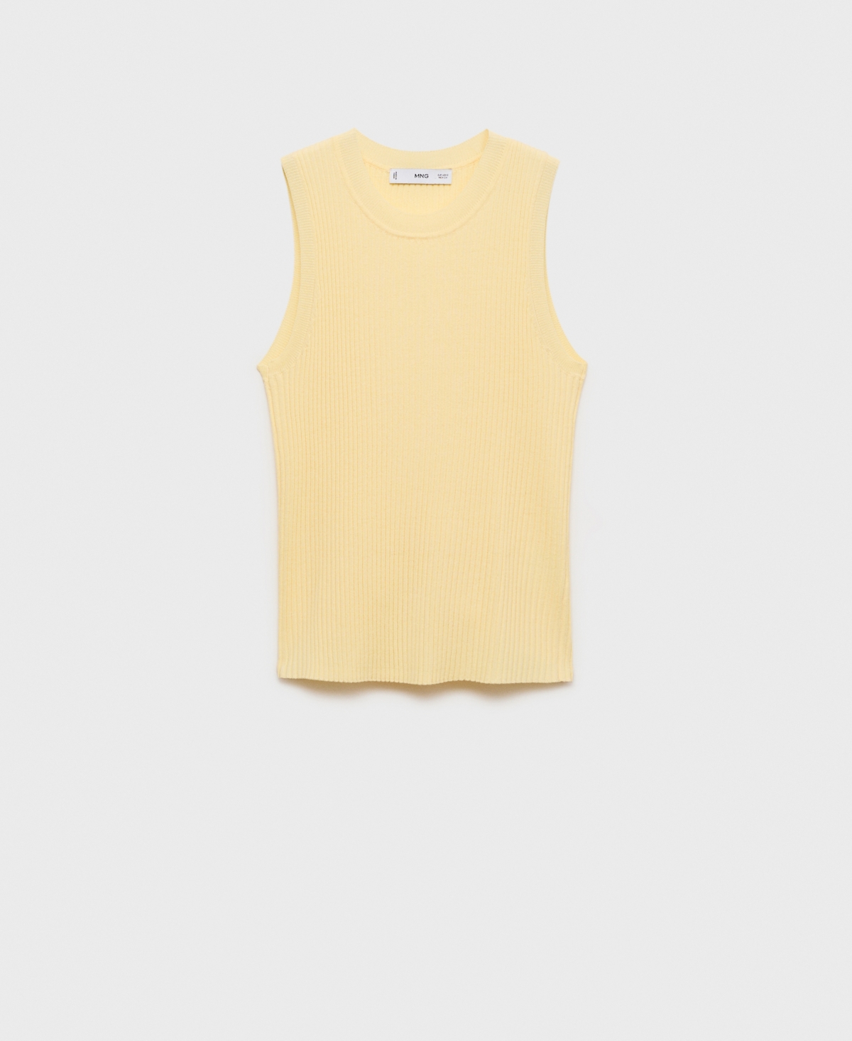 Mango Sleeveless Rib Sweater In Yellow