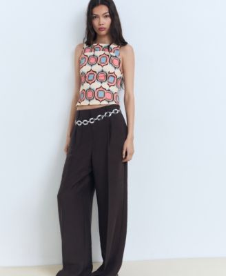 Women's Printed Boat-Neck Top