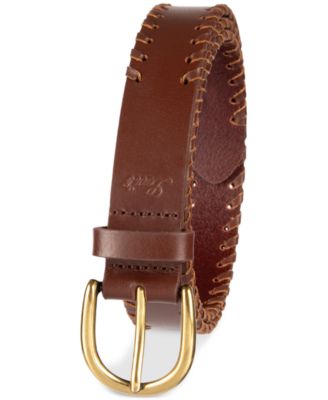 Laced-Edge Casual Leather Belt