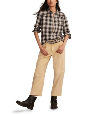 Women's Western Flannel Long Sleeve Button Down Shirt