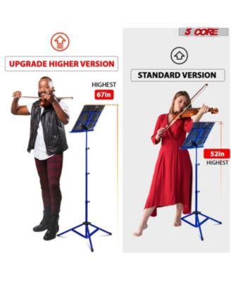 Music Stand Adjustable Desktop Book Stands Portable Sheet Holder All Metal Foldable Bookstand - MUS FLD 4S BLU WLGT