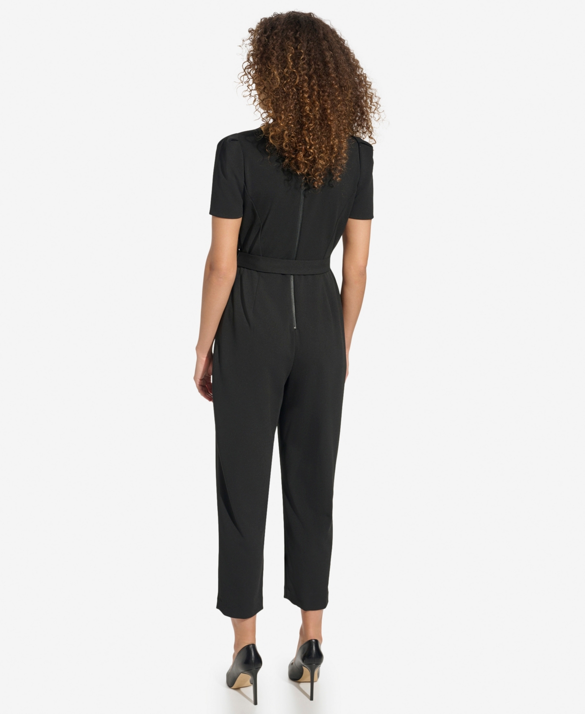Calvin Klein Women's Puff Sleeve Jumpsuit In Black